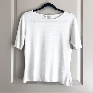 Vintage Evan Picone Silver Short Sleeve Size M